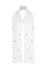 WINTER BLOOM BLUE ROSE Cotton Scarf